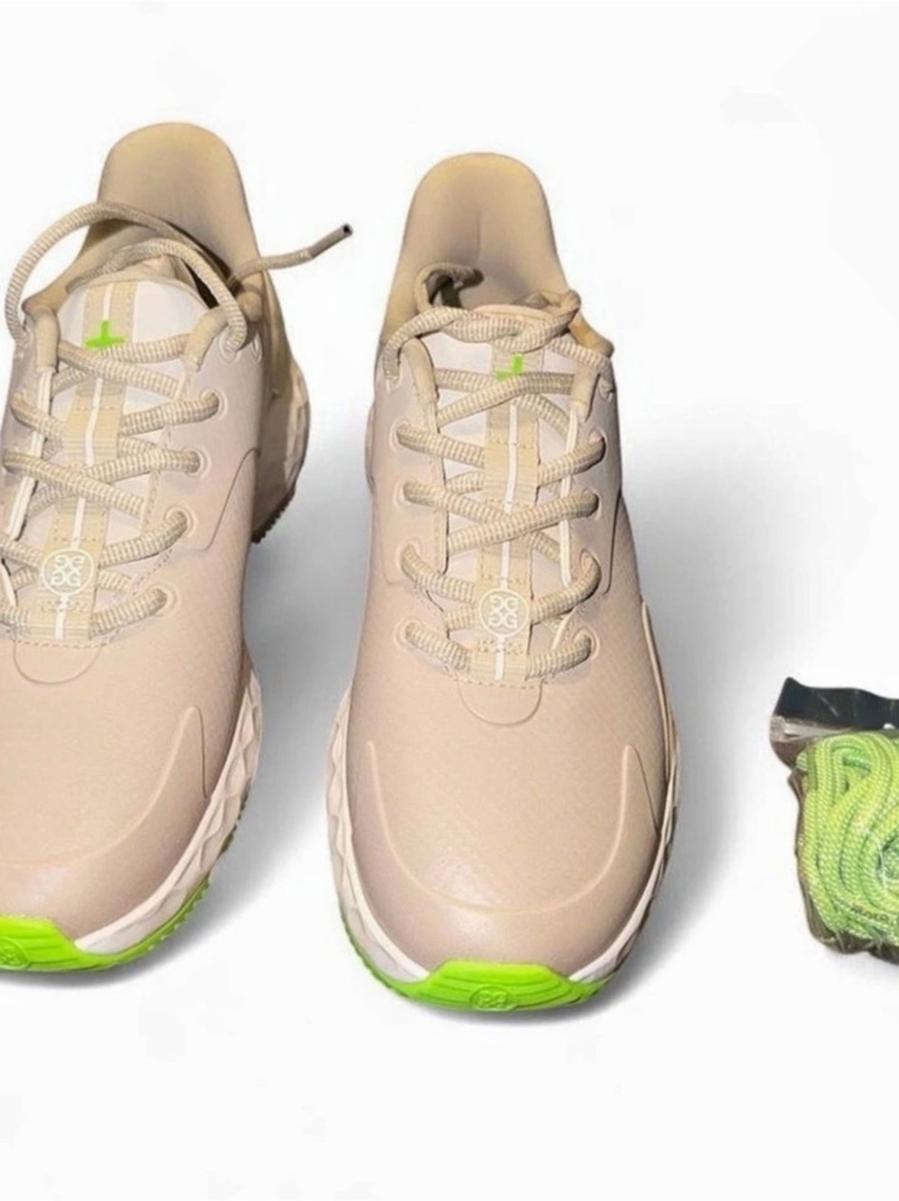 G/FORE G/LOCK Gallivanter Golf Sneakers Cream & Green US 7.5